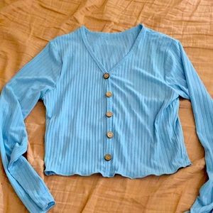 Blue Long Sleeve Top